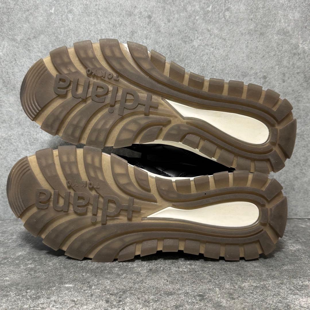 【新品】+DIANA プラスダイアナブラック キルティング スニーカー