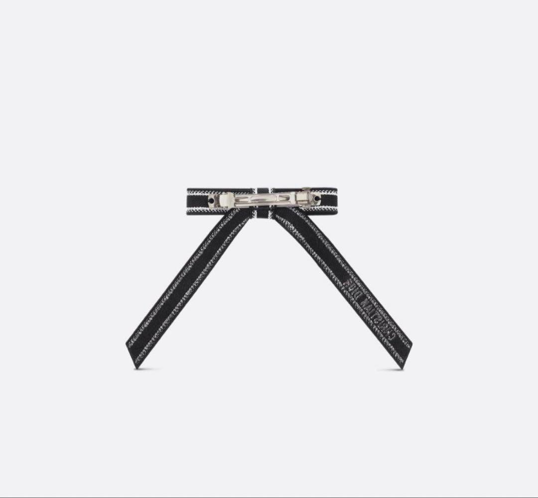 クリスチャンディオール Dior リボンバレッタ 黒 現行品