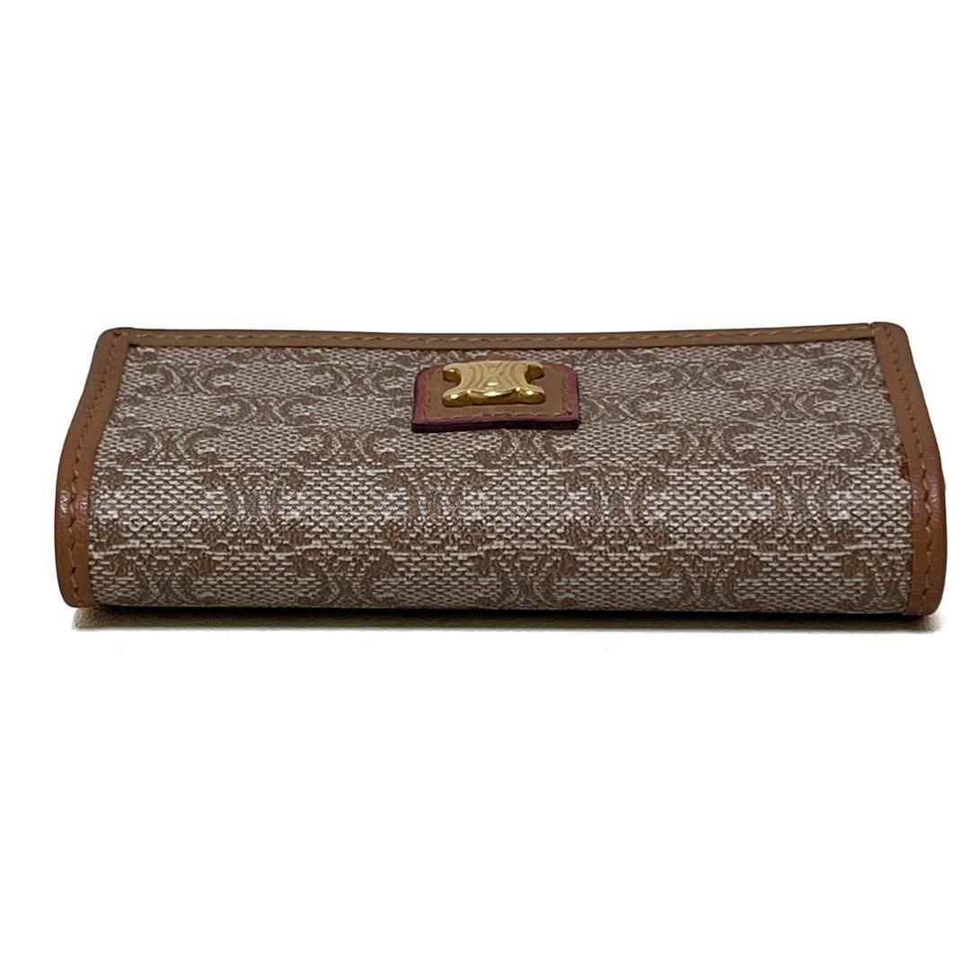 CELINE セリーヌ キーケース 4連 マカダム PVC ベージュ 美品