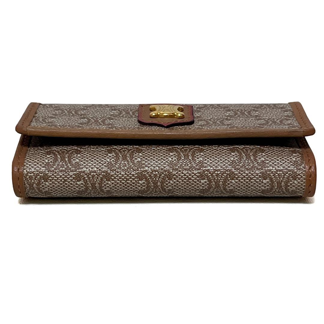 CELINE セリーヌ キーケース 4連 マカダム PVC ベージュ 美品