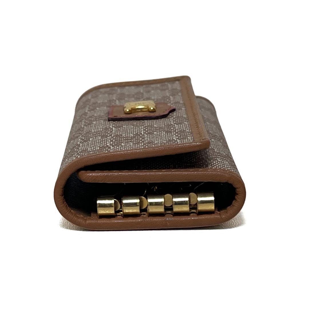 CELINE セリーヌ キーケース 4連 マカダム PVC ベージュ 美品