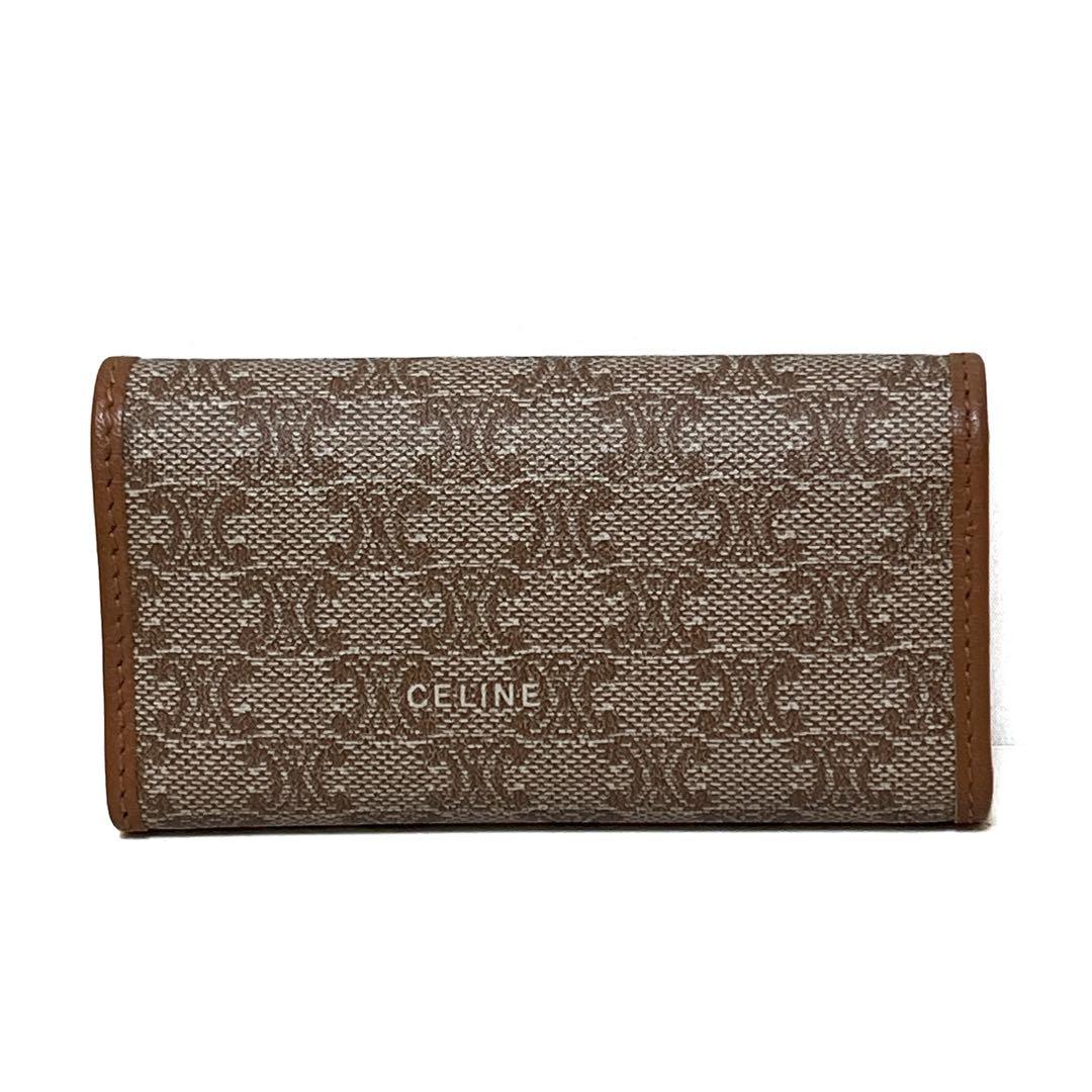 CELINE セリーヌ キーケース 4連 マカダム PVC ベージュ 美品