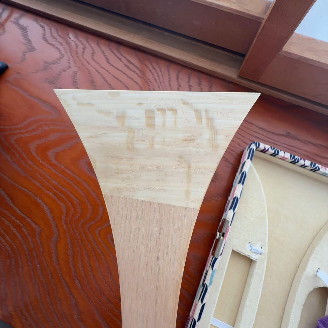 三味線木製バチ&一丁撥入れ&つや布巾&指すりセット（長唄用）