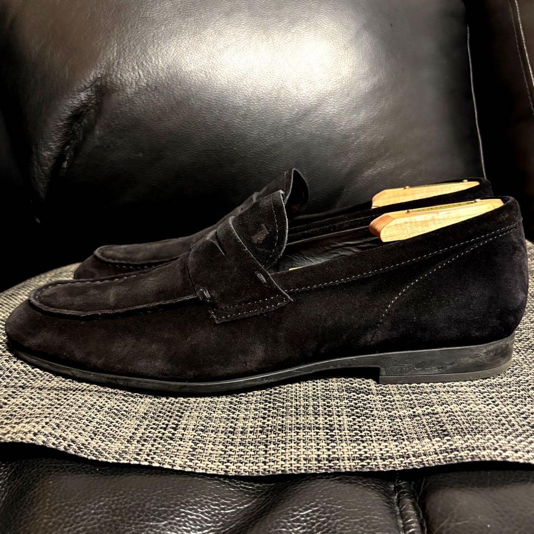 TOD'S スウェー ドシューズ ローファー　BLACK 27.5cm