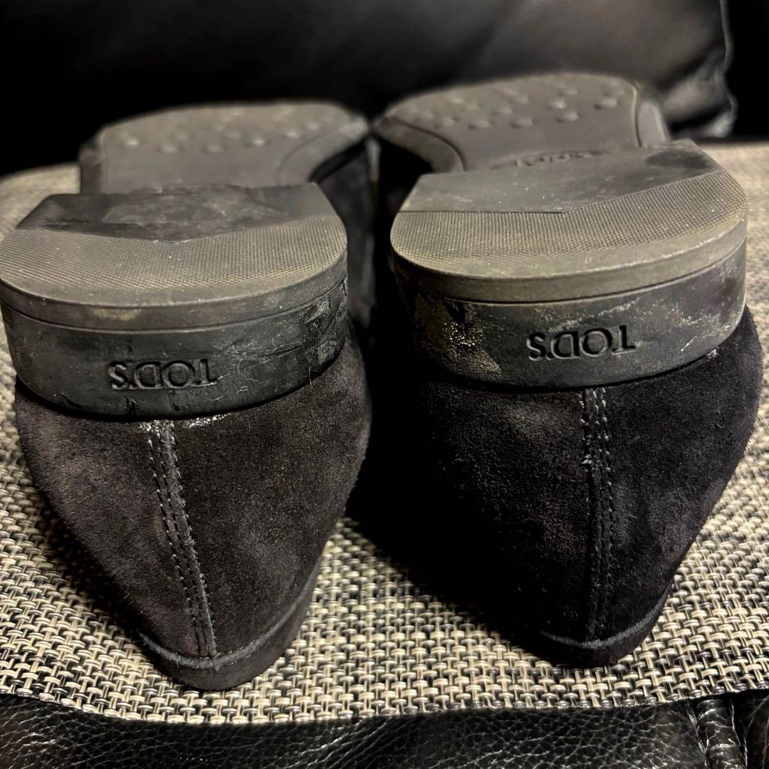 TOD'S スウェー ドシューズ ローファー　BLACK 27.5cm