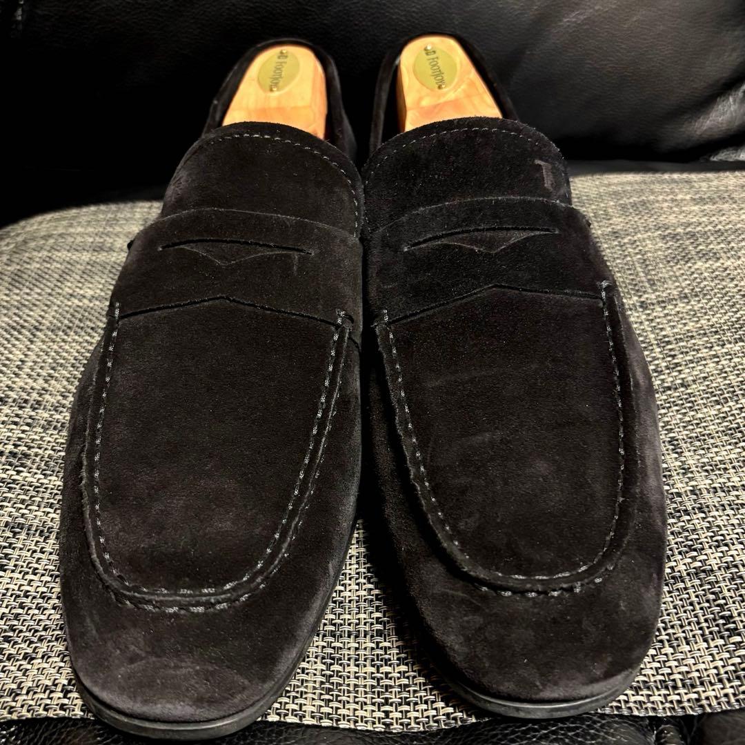TOD'S スウェー ドシューズ ローファー　BLACK 27.5cm