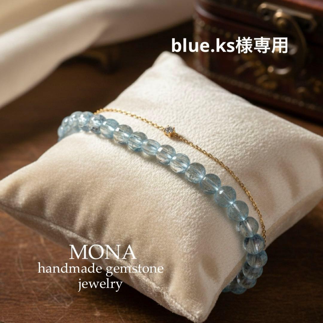 【blue.ks】 ✳︎SALE✳︎天然トパーズの華奢ゴムブレスレット