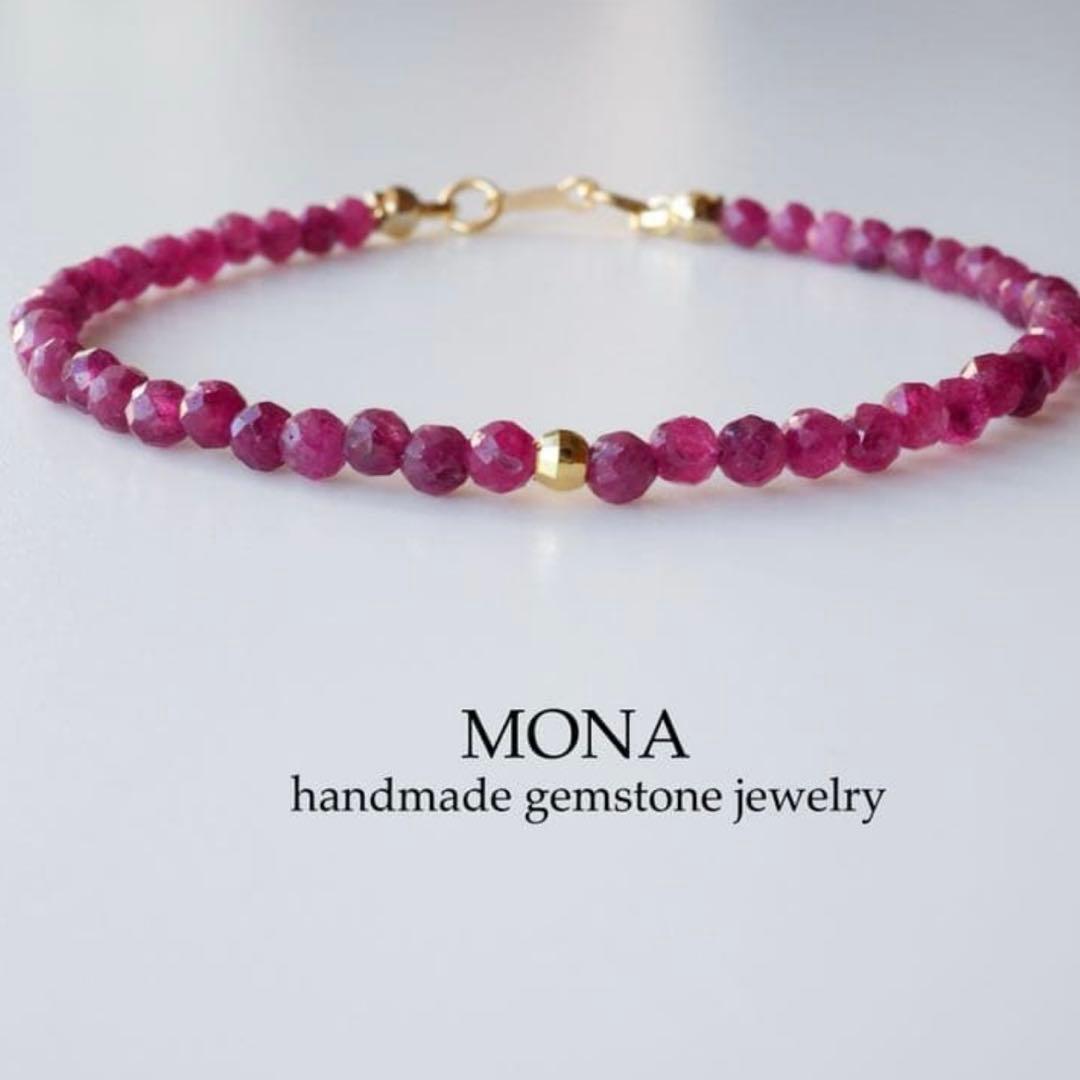 【blue.ks】 ✳︎SALE✳︎天然トパーズの華奢ゴムブレスレット