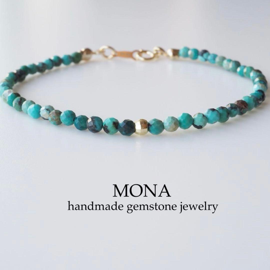 【blue.ks】 ✳︎SALE✳︎天然トパーズの華奢ゴムブレスレット