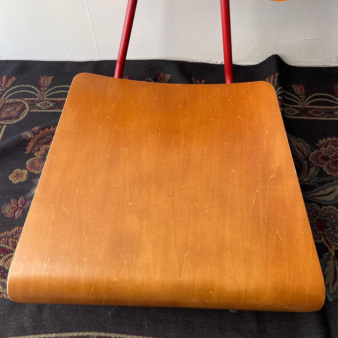 木製　ローラウンドチェア　スクールチェア　回転座椅子　ヴィンテージ　スチール