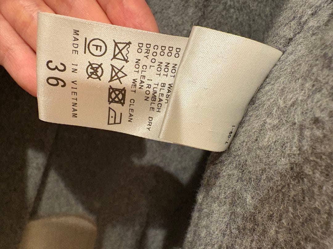 スピックアンドスパン ノーカラー リバーコート 美品 グレー ミドル丈