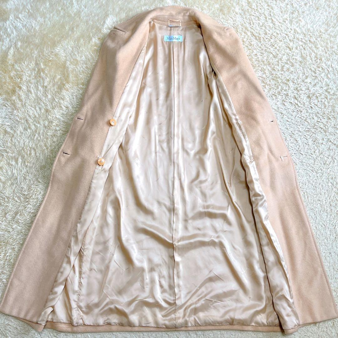マックスマーラ 白タグ ダブルチェスターコート 女優襟 キャメル100% 42