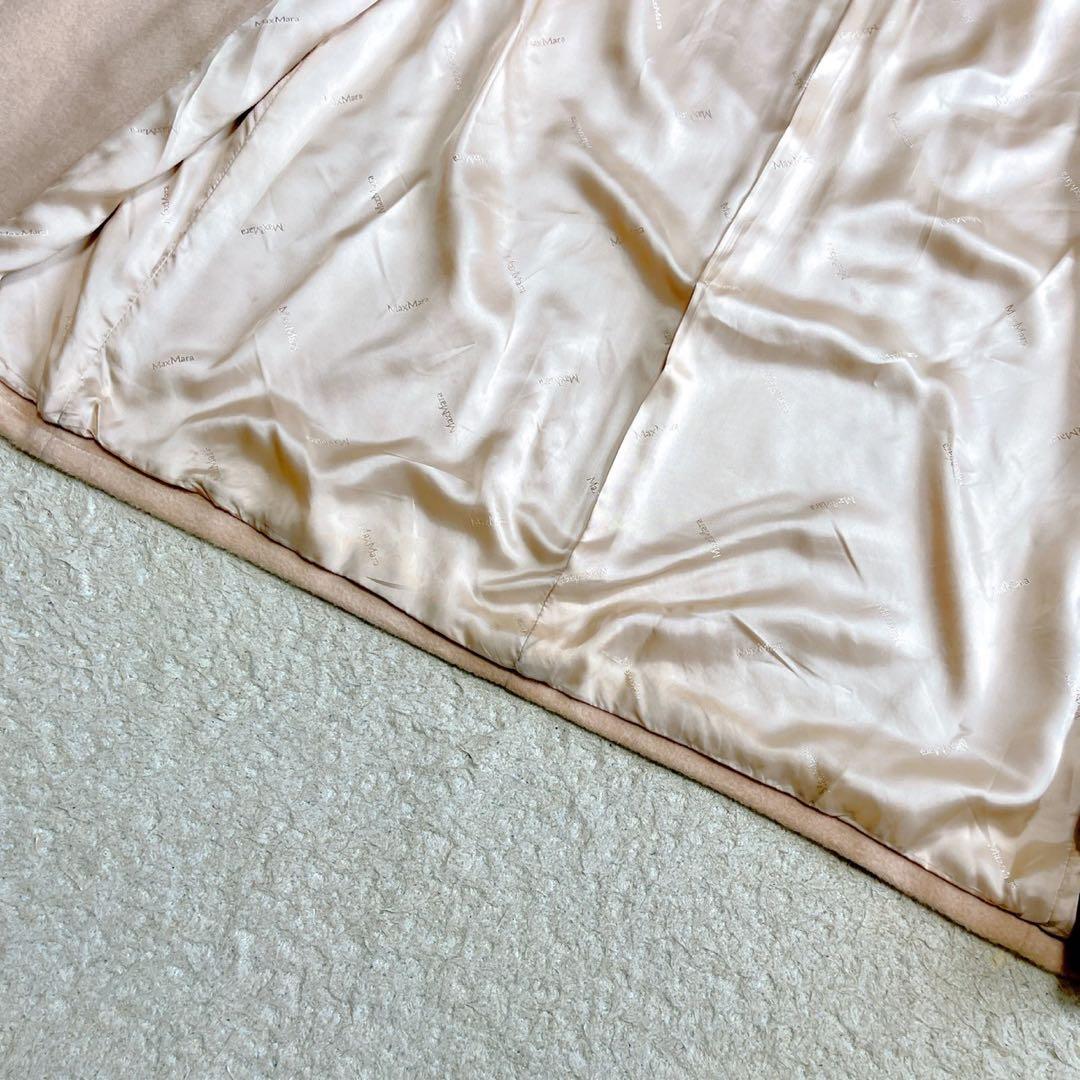 マックスマーラ 白タグ ダブルチェスターコート 女優襟 キャメル100% 42