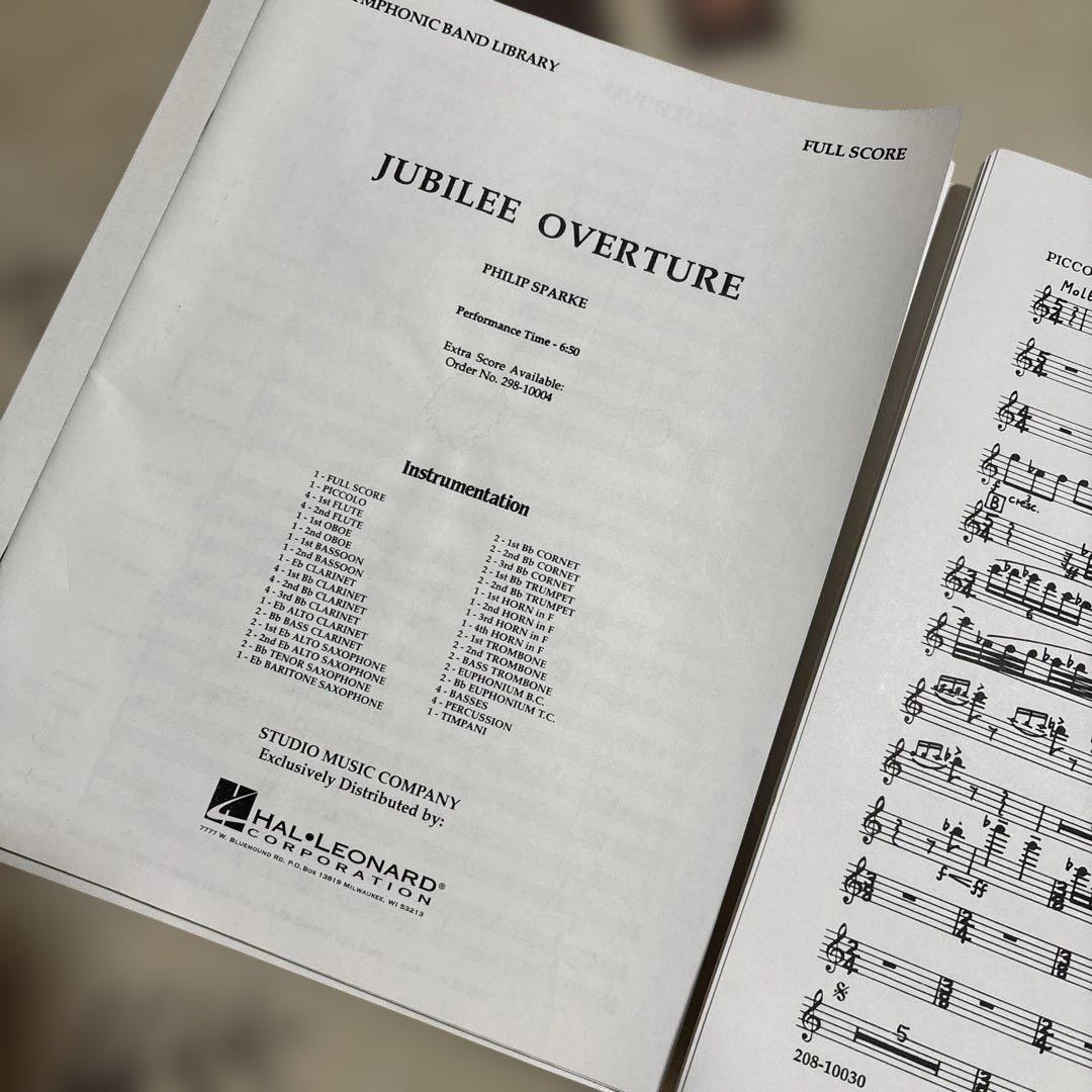 ジュビリー序曲　フィリップ・スパーク 輸入吹奏楽譜(総譜&パート譜)