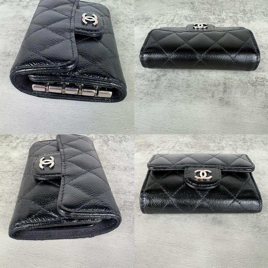 CHANEL キーケース　キャビアスキン　マトラッセ　カードケース　財布