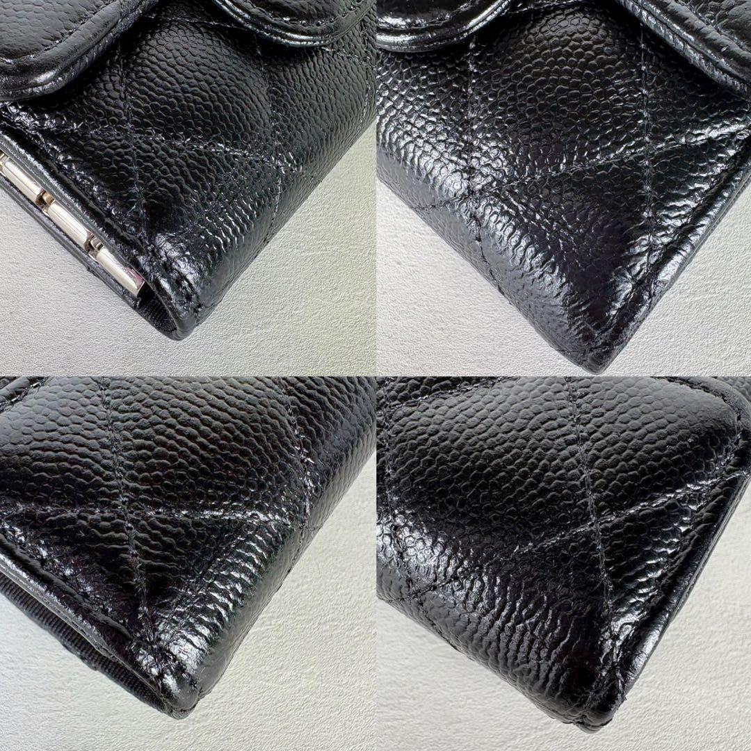 CHANEL キーケース　キャビアスキン　マトラッセ　カードケース　財布