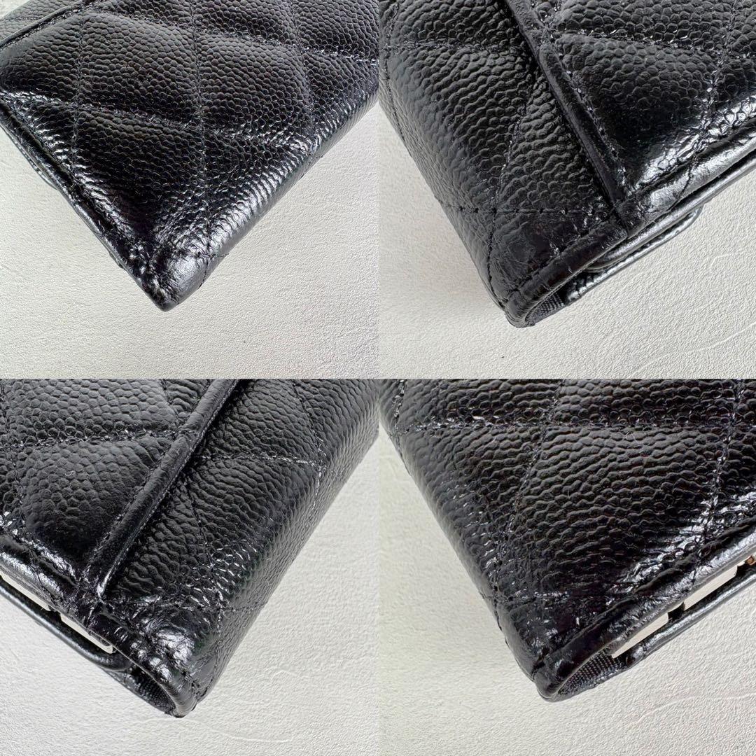 CHANEL キーケース　キャビアスキン　マトラッセ　カードケース　財布