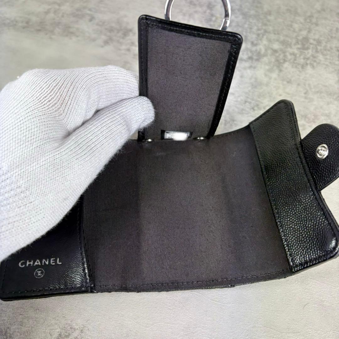 CHANEL キーケース　キャビアスキン　マトラッセ　カードケース　財布