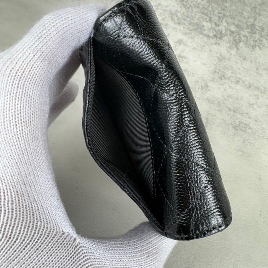 CHANEL キーケース　キャビアスキン　マトラッセ　カードケース　財布