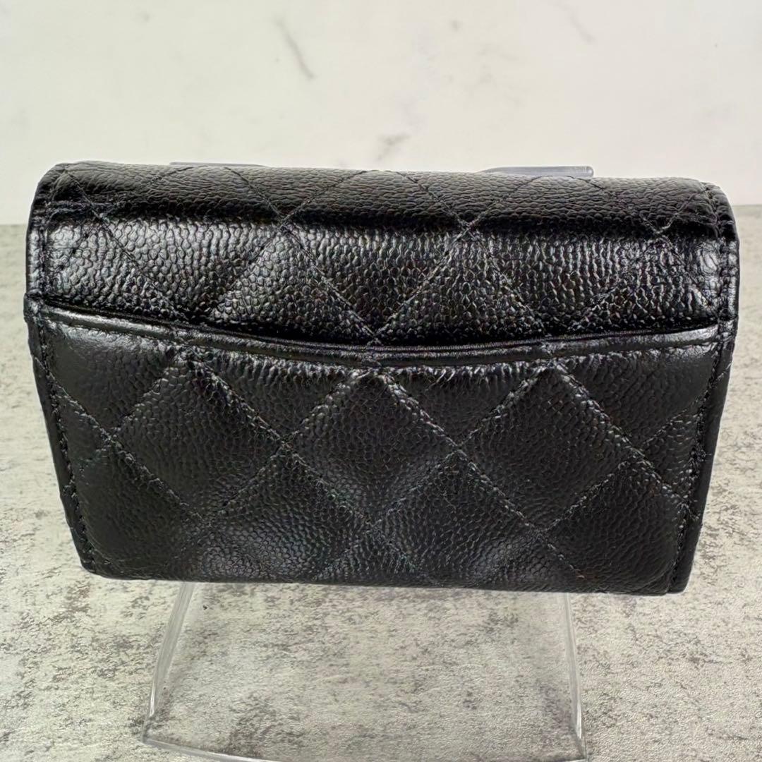 CHANEL キーケース　キャビアスキン　マトラッセ　カードケース　財布