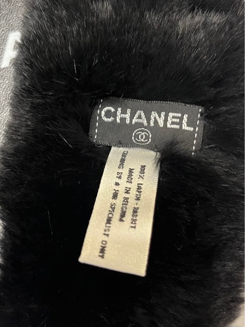 極美品☆シャネル ココマーク ファー　バングル ブレスレット ココチャーム付