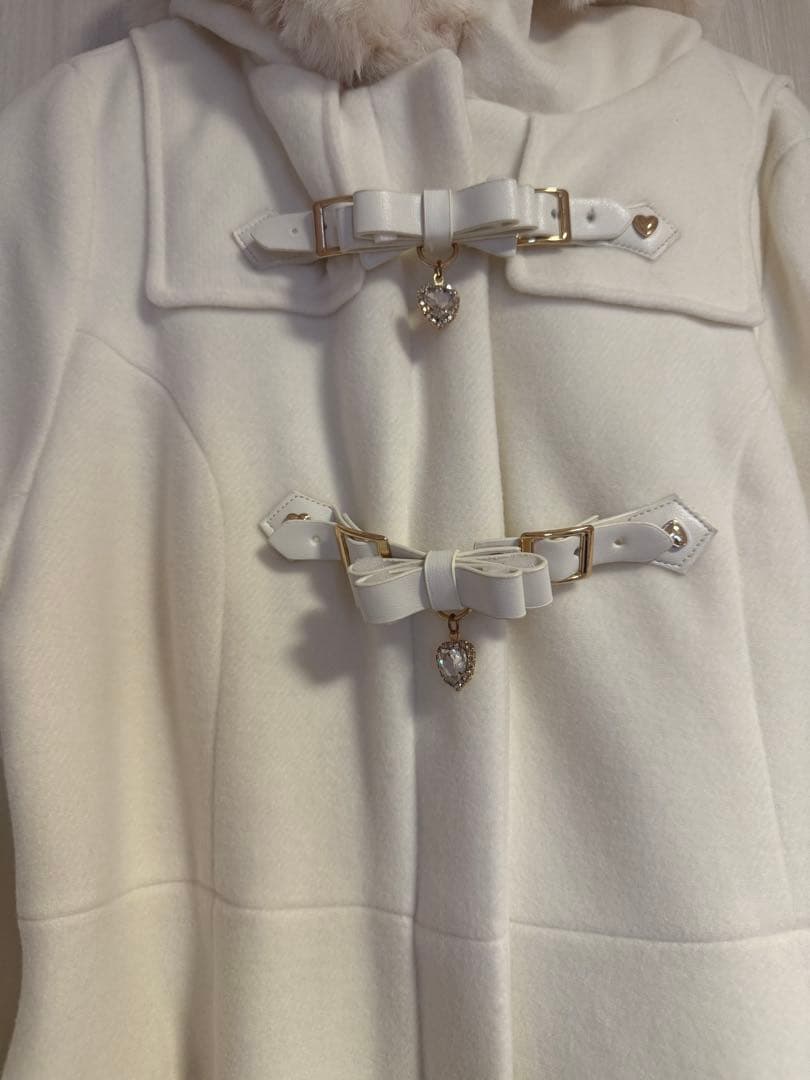 リボンベルトフードコート　ホワイト