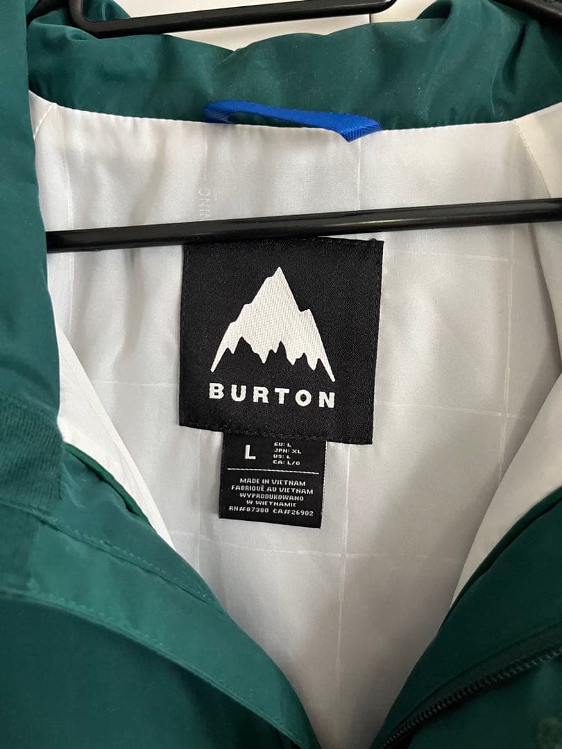 美品　BURTON スノーボードウェア L グリーン/ホワイト