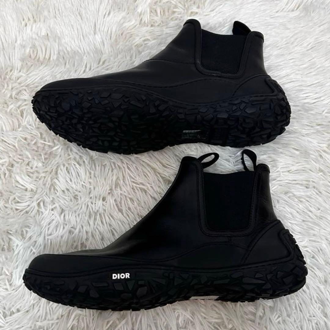 美品　Dior サイドゴアブーツ　チェルシーブーツ　レザー　革　ブラック