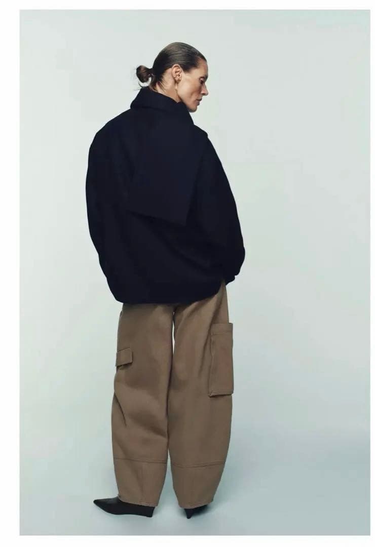 ZARA ウールショートスカーフコートM