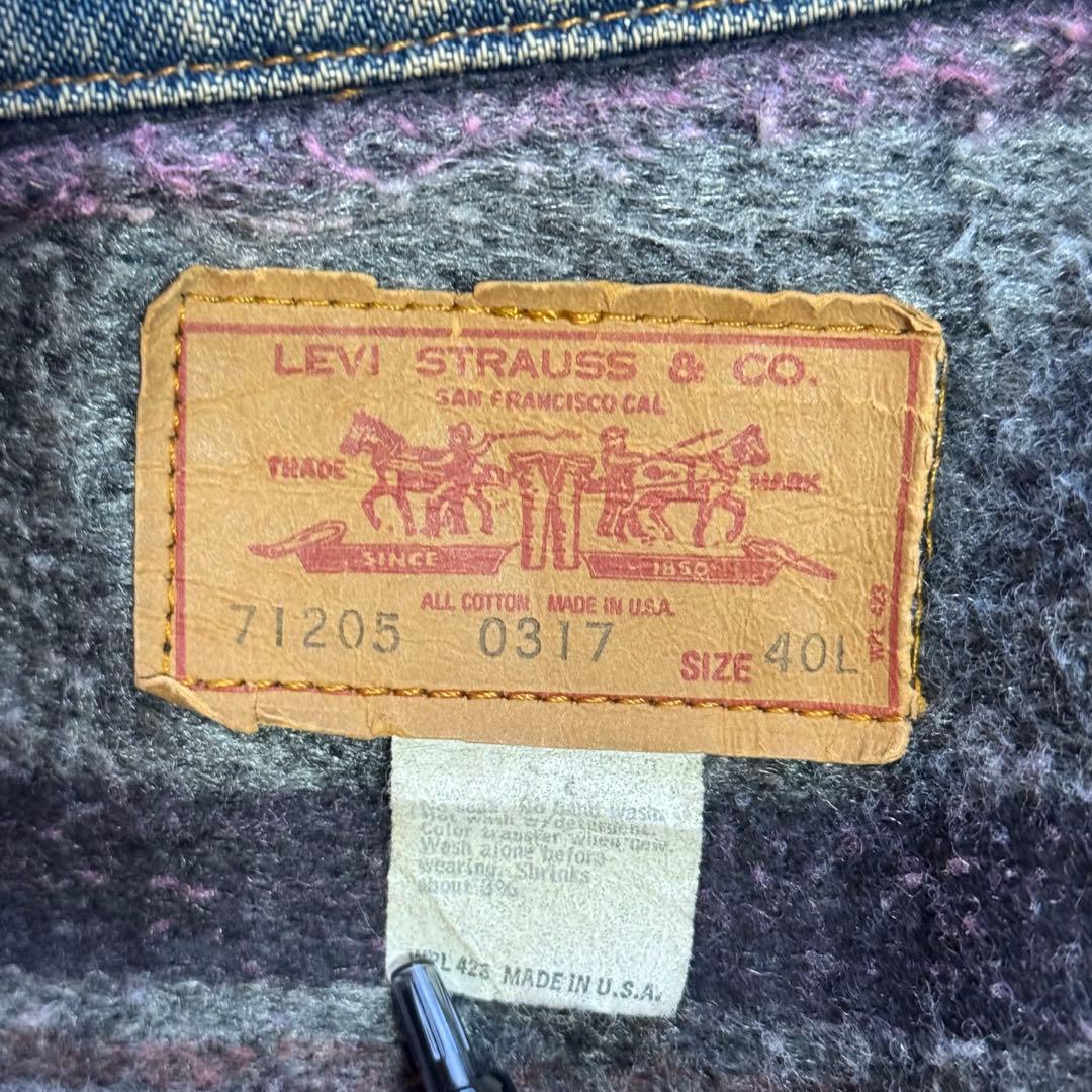 70s Levi's71205 0317 ブランケット付き ケアタグ裏52