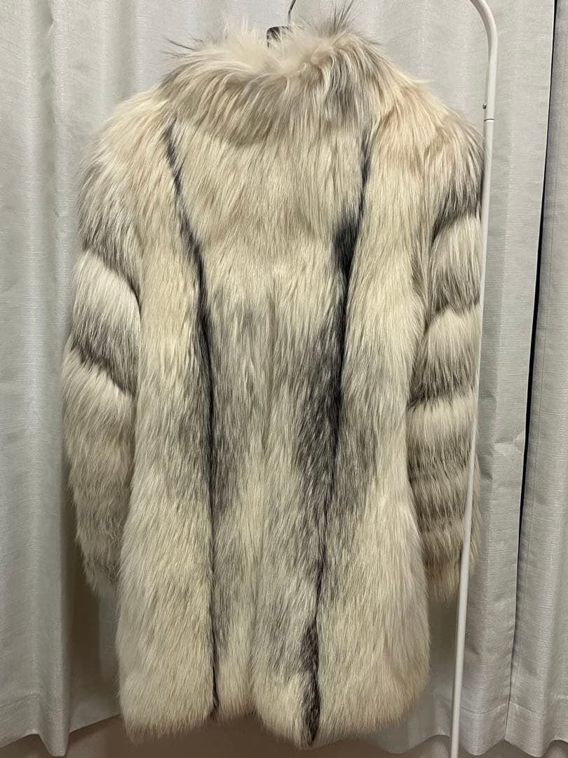 YSL イヴサンローラン　ファーコート ホワイト・グレー