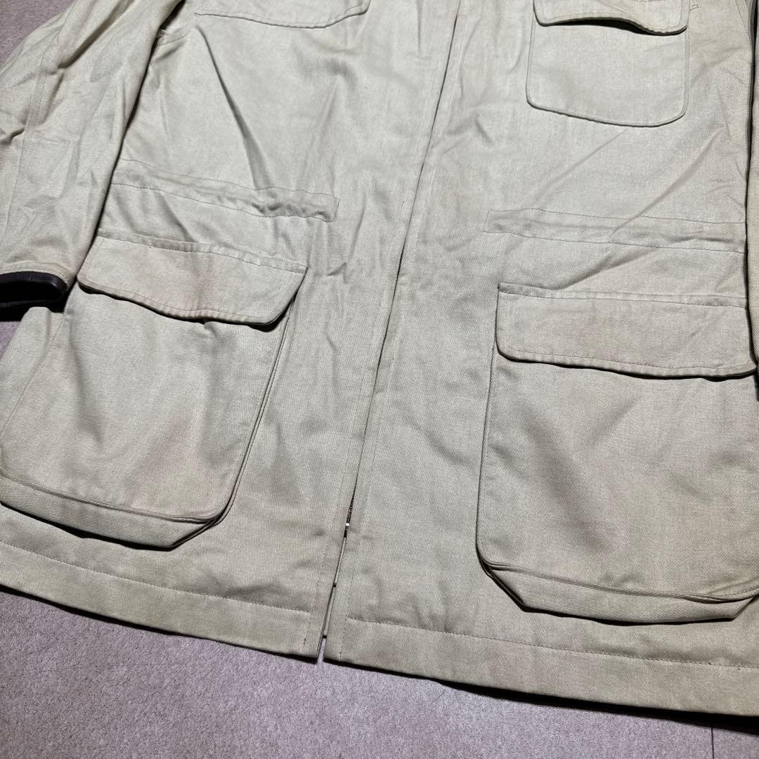 Old coach カバーオール　ジャケット　レザー　ベージュ　ビンテージ　M