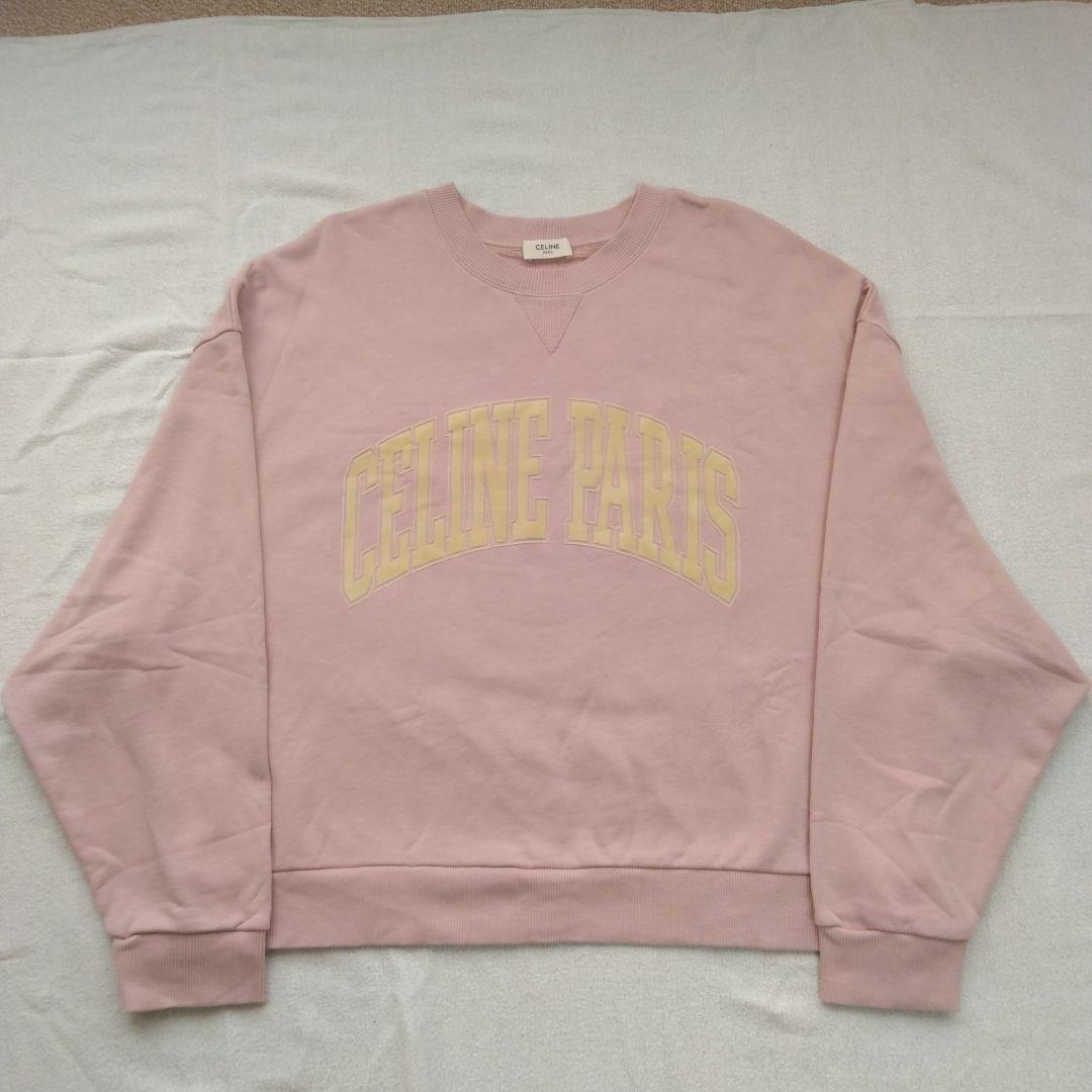 CELINE ピンク ロゴ スウェット Mサイズ