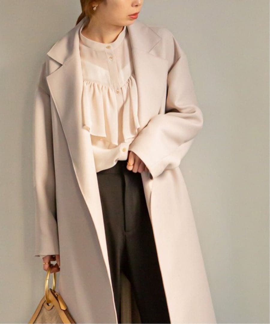 NOBLE／ノーブル　トリプルクロスラフチェスターコート　38 ナチュラル