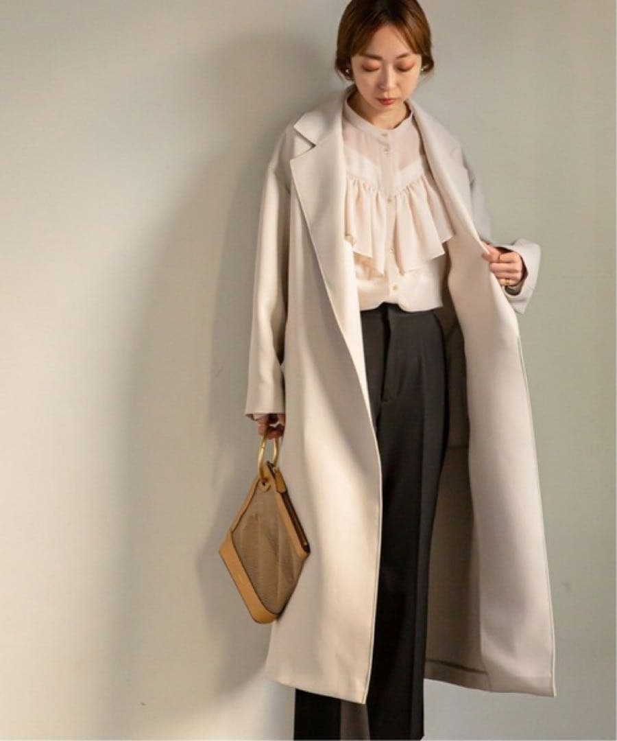 NOBLE／ノーブル　トリプルクロスラフチェスターコート　38 ナチュラル