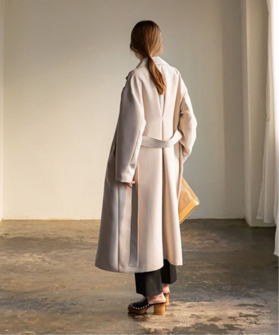 NOBLE／ノーブル　トリプルクロスラフチェスターコート　38 ナチュラル