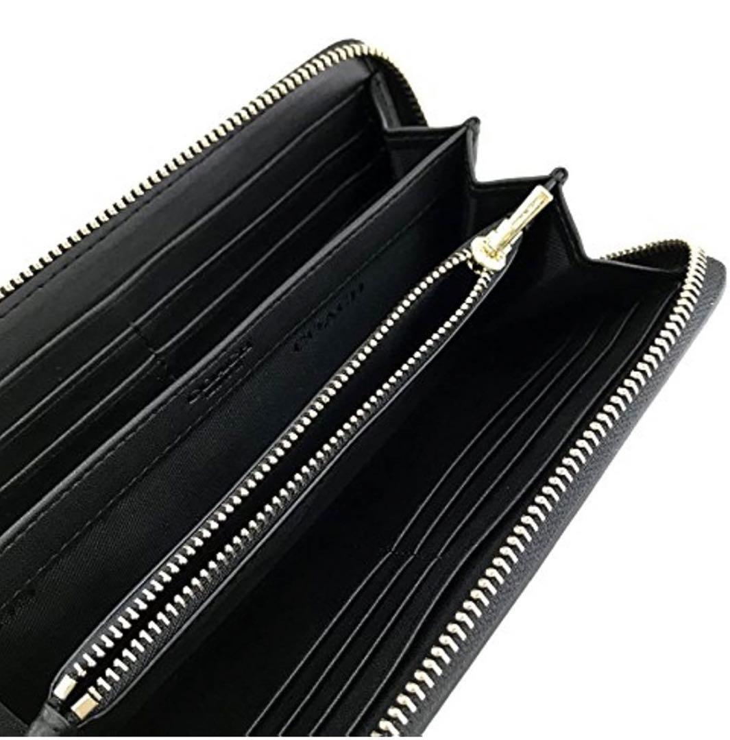 新品✨ COACH 長財布 ブラック×シルバー 本革 大容量 メンズ レディース