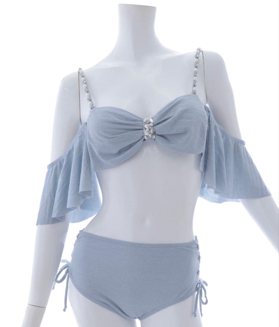 sugarnine ハイウエストビッグラメリボン&ビジューキャミソールビキニ