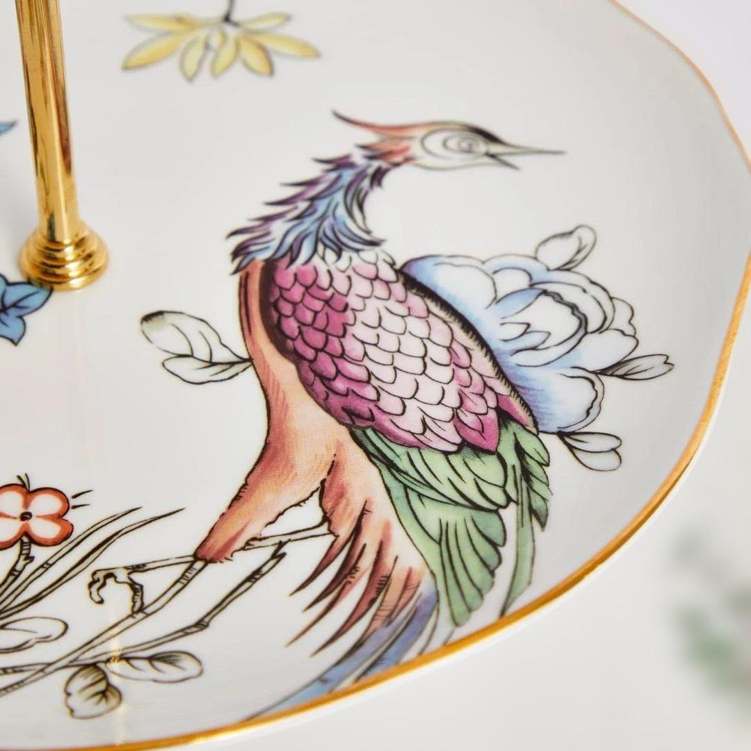  Fortune 花柄の3段ケーキスタンド 組立式