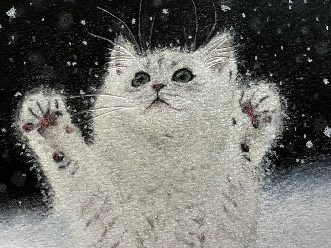 “雪だぁ‼︎” 色鉛筆画 パステル