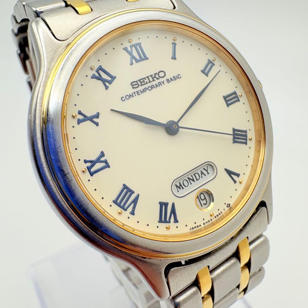 新品電池 SEIKO セイコー コンテンポラリー 腕時計 デイデイト ローマン