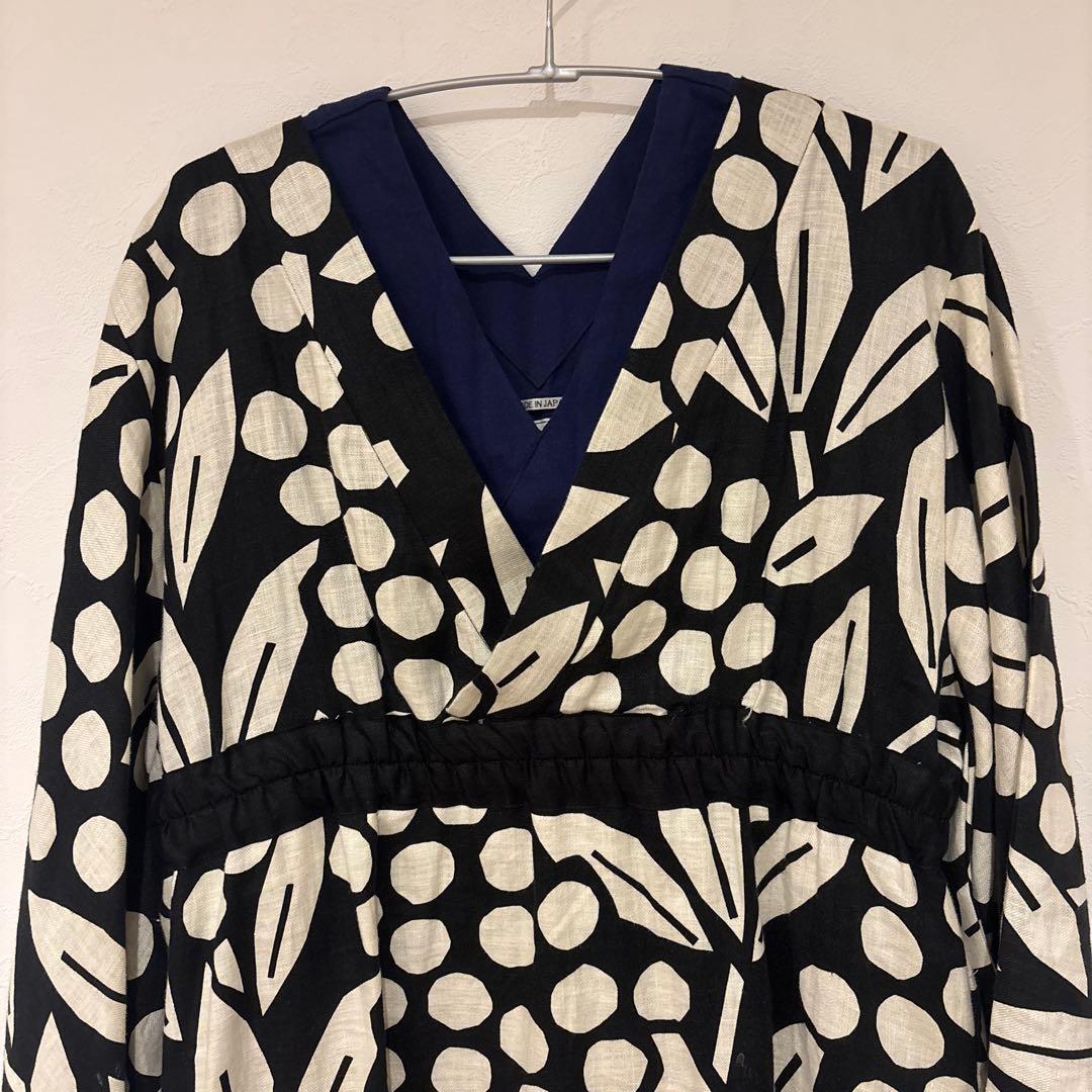 ソウソウSOU SOU 浴衣みたて　南天竹（なんてんちく）柄　ワンピース