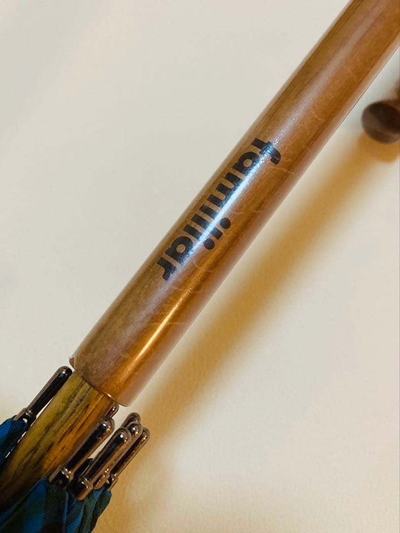 新品 55㎝ ファミリア 傘 青チェック 大人用