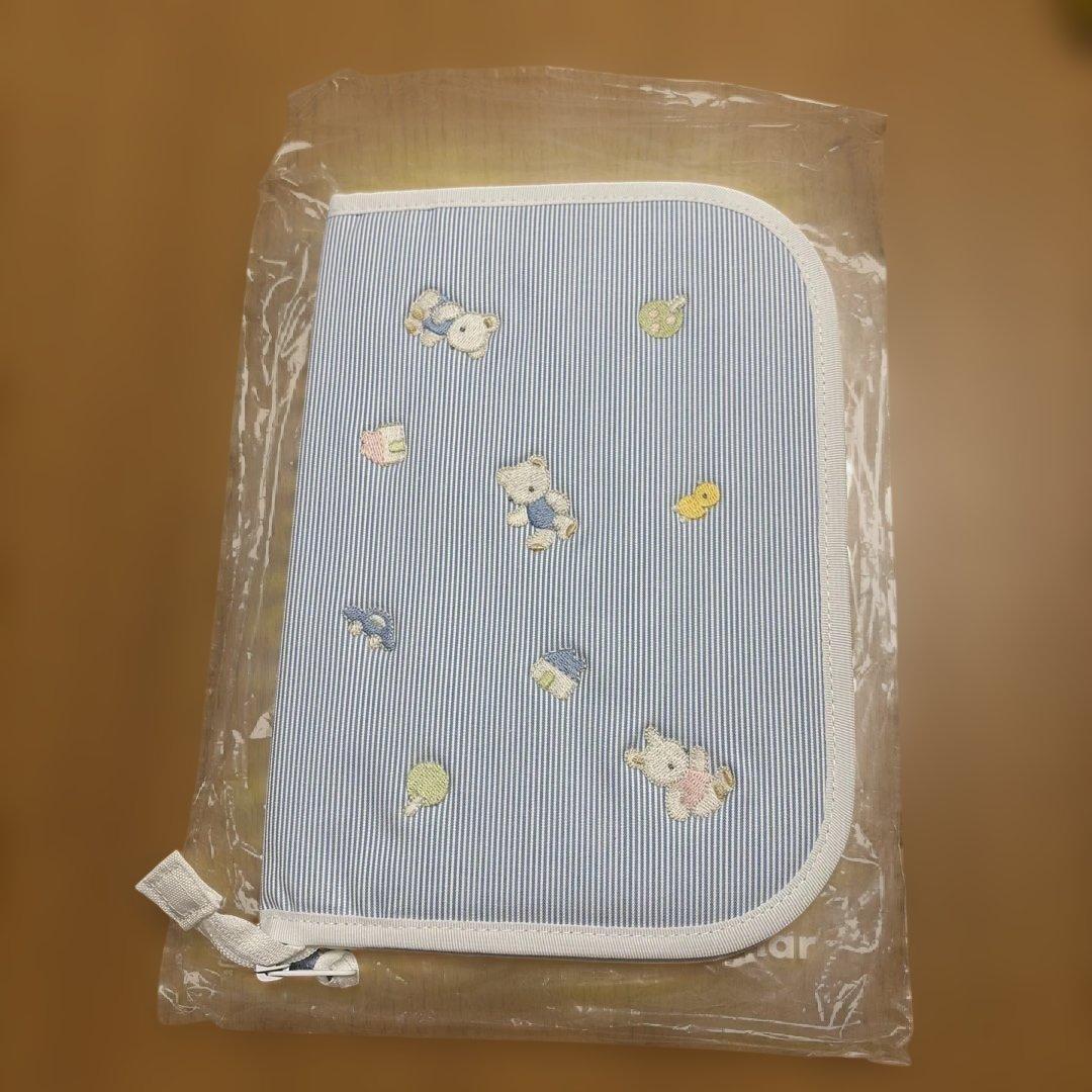 familiar 母子手帳ケース ブルーストライプ　新品