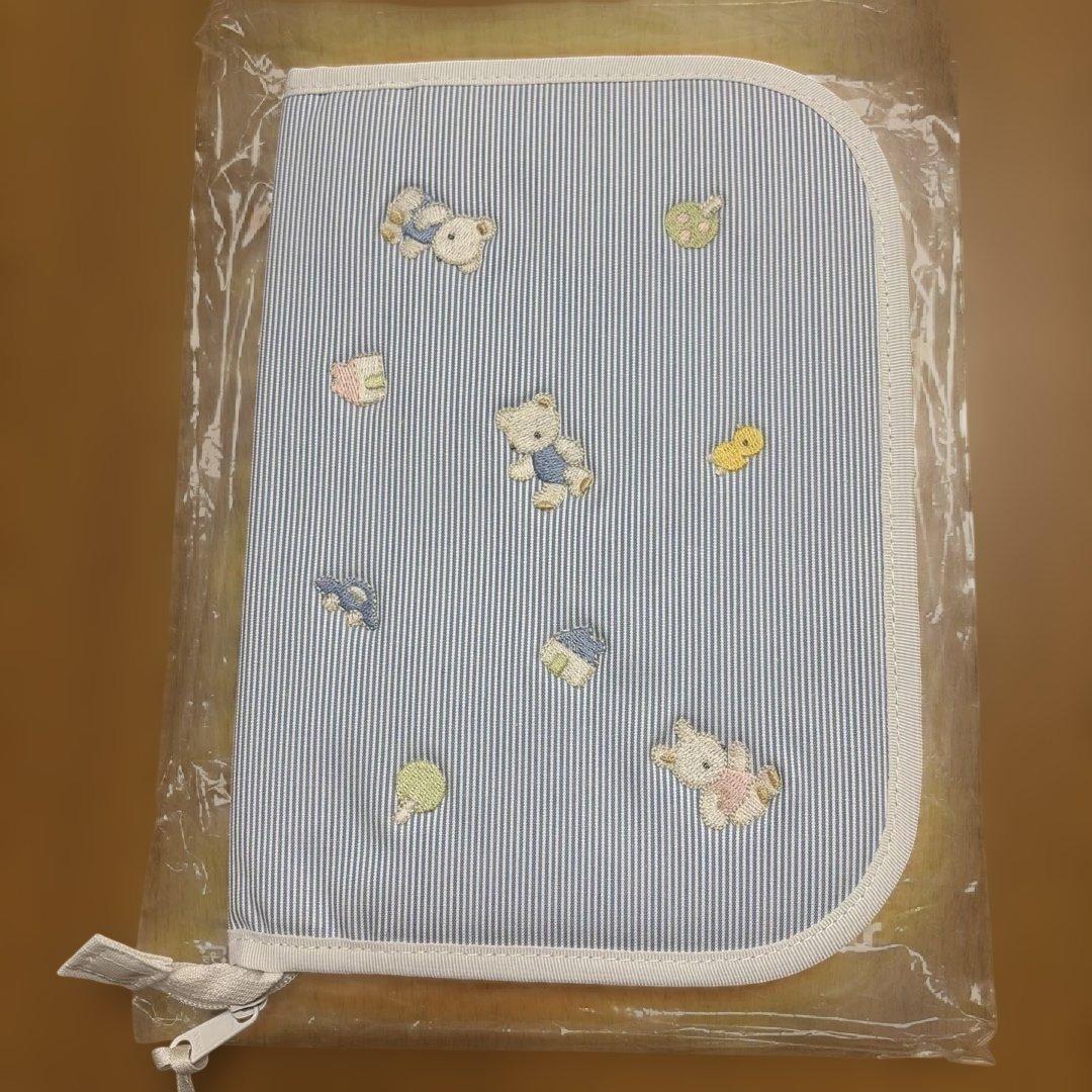 familiar 母子手帳ケース ブルーストライプ　新品