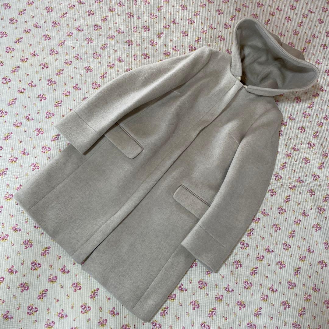 イエナ 二重織りシャルムフードコクーンコート 36 アイボリー系 DMW