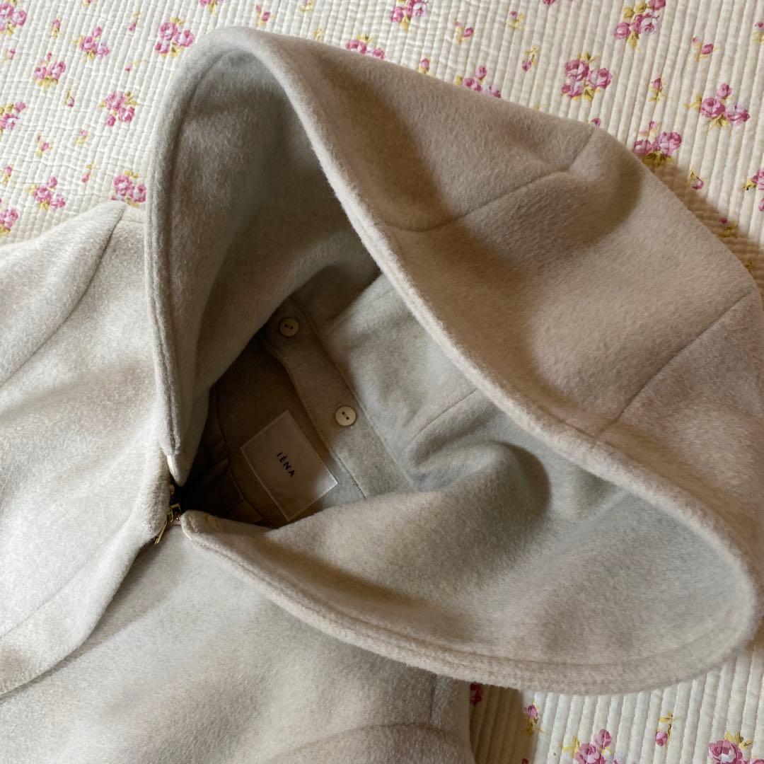 イエナ 二重織りシャルムフードコクーンコート 36 アイボリー系 DMW