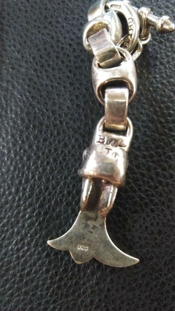 SILVER925 ビルウォールレザー　タイプスカルウォレットハンガー　44g