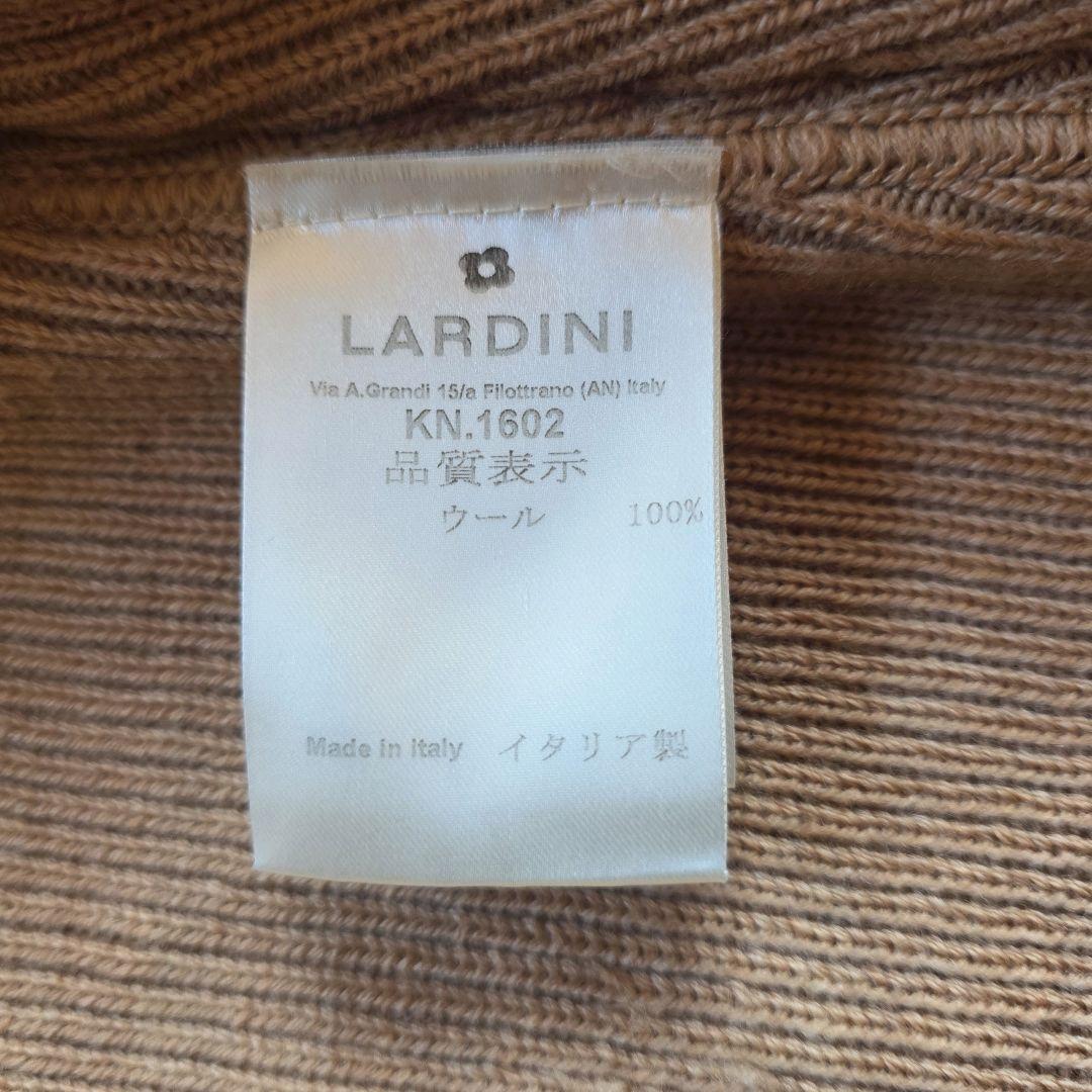 極美品 LARDINI ニットジャケット 近年モデル ベージュ ミラノリブ 現行