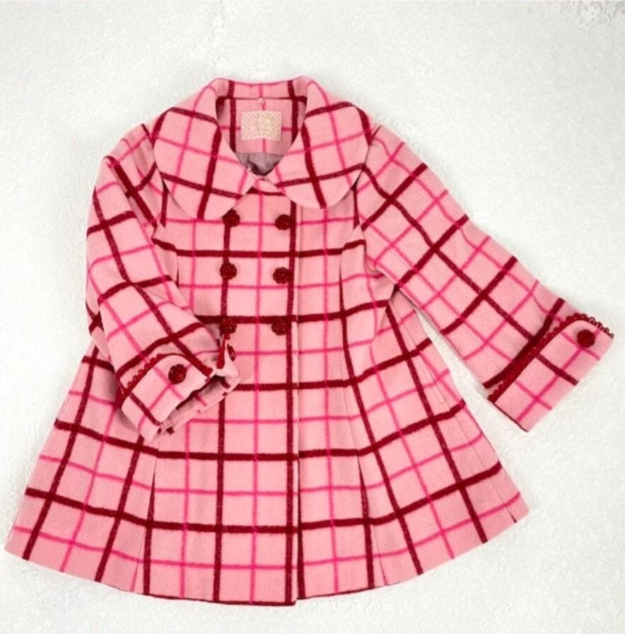 ♥セット売り♥️チェックウールコートくまアップリケJSK♥シャーリーテンプル♥